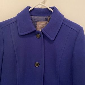 JCrew blue/purple long wool winter coat